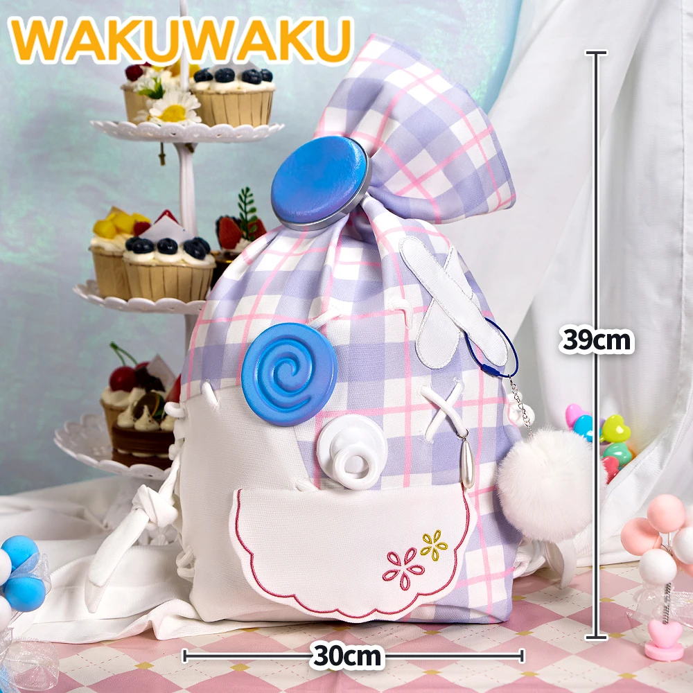 Nikki Cosplay Sad Sack Bag Itabag Game Infinity Nikki WakuWaku Cosplay Rucksack Kordelzug Tasche Halloween Niedliche Freizeittasche Image