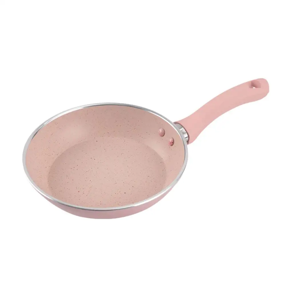 Pink Non Stick Flat Bottomed Pan Mini Fried Wheat Rice Stone Pot Steak Induction Cooker Open Flame Universal Kitchen Utensils