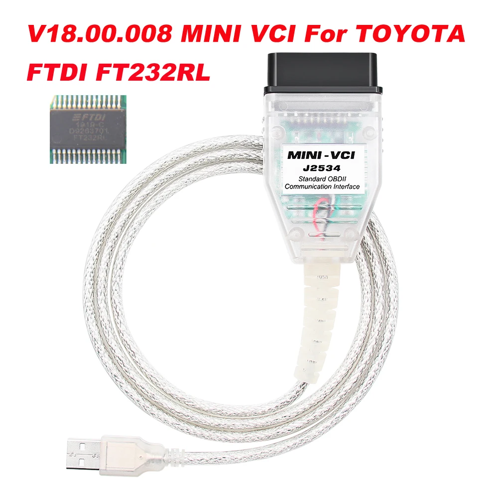 MINI VCI Für TOYOTA TIS Techstream V18.00.008 Mini vci FTDI FT232RL Chip J2534 OBD2 Auto Diagnose Kabel Auto Diagnose Scanner Image