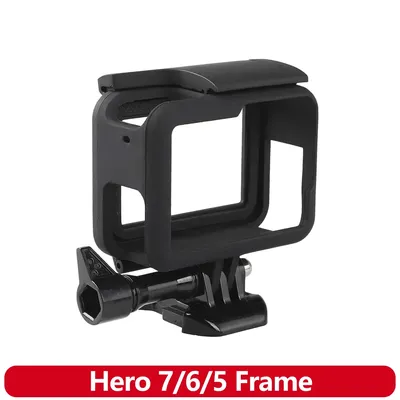 Hero 5/6/7 Rahmen Schutzhülle Gehäuse Fall Tragbare Kunststoff Käfig für GoPro Hero 5 6 7, Schwarz Action Kamera Zubehör