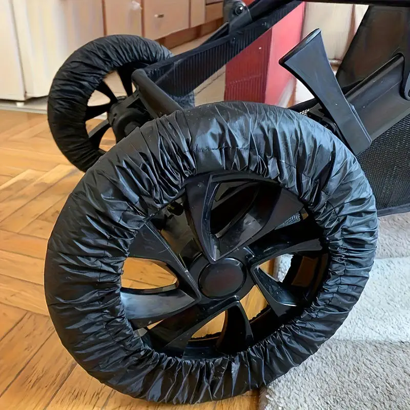 4Pcs Baby Kinderwagen Rad Abdeckungen für Schutz Abdeckung Reifen Staubdicht Kinderwagen Prote Image