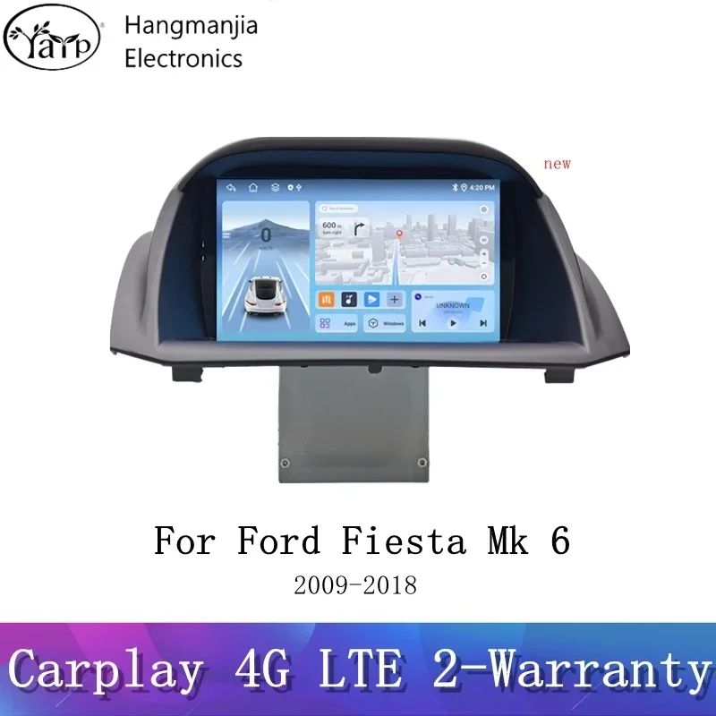Hangmanjia Android 13 Autoradio für Ford Fiesta 2009 10 11–2017, Multimedia-Video-Player, Navigation, GPS, Stereo, 4G, DSP, Carplay-DVD Image