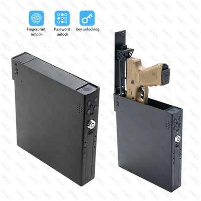 Biometric Gun Safe Box Small Handgun Safe With Fingerprint Key Code Pistol Safes High-security Anti-Theft Safe Security Box