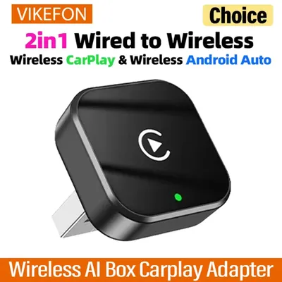 2-in-1 Wireless CarPlay Android Auto Adapter Smart USB Dongle Auto Connect Plug & Play für iPhone und Android Factory Wired Cars