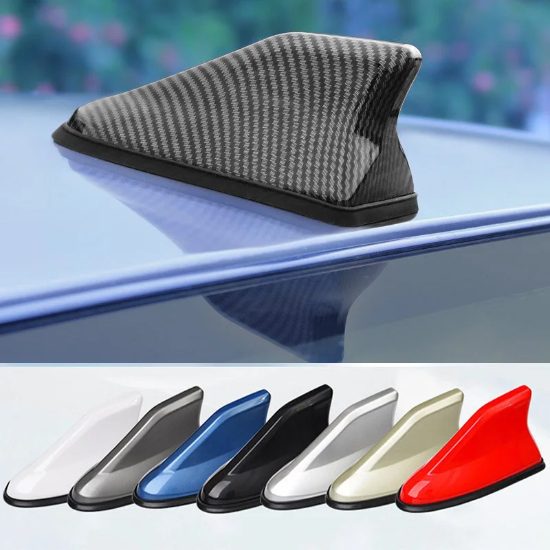 Universal Auto Antennen Shark Fin Antenne Auto Radio Signal Antennen Dach Antennen Für Auto Modell Auto Styling Carbon Look Image