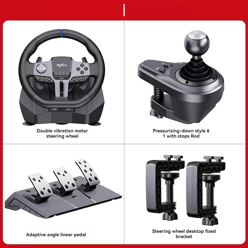 V9 Gen2 Racing Game 900 Grad PC PS4 Switch Computersimulation Fahren Europäischer LKW 5 Euro-Karte 2 Lenkrad Image