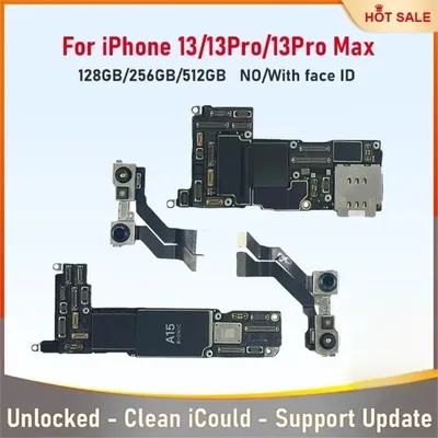 Fully Tested Authentic Motherboard For iPhone 13 Pro Max 128g/256g Unlocked Mainboard With Face ID Cleaned iCloud Support Update