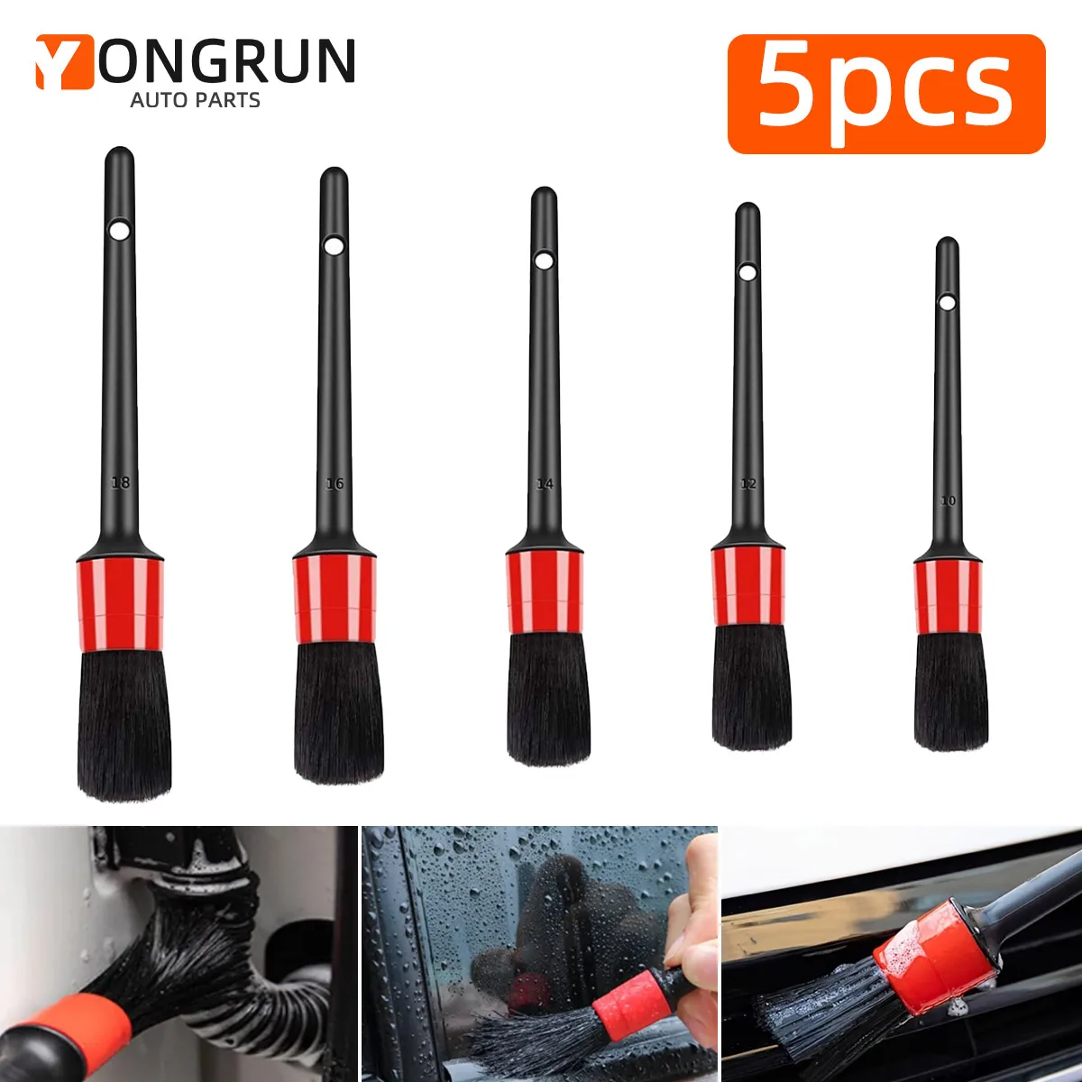 Die Auto-Reinigungsradbürste eignet sich zum Reinigen von Reifen, Motoren, Innen- und Außenstaubentfernung, Reifen- und Auto-Detailsbürste Image
