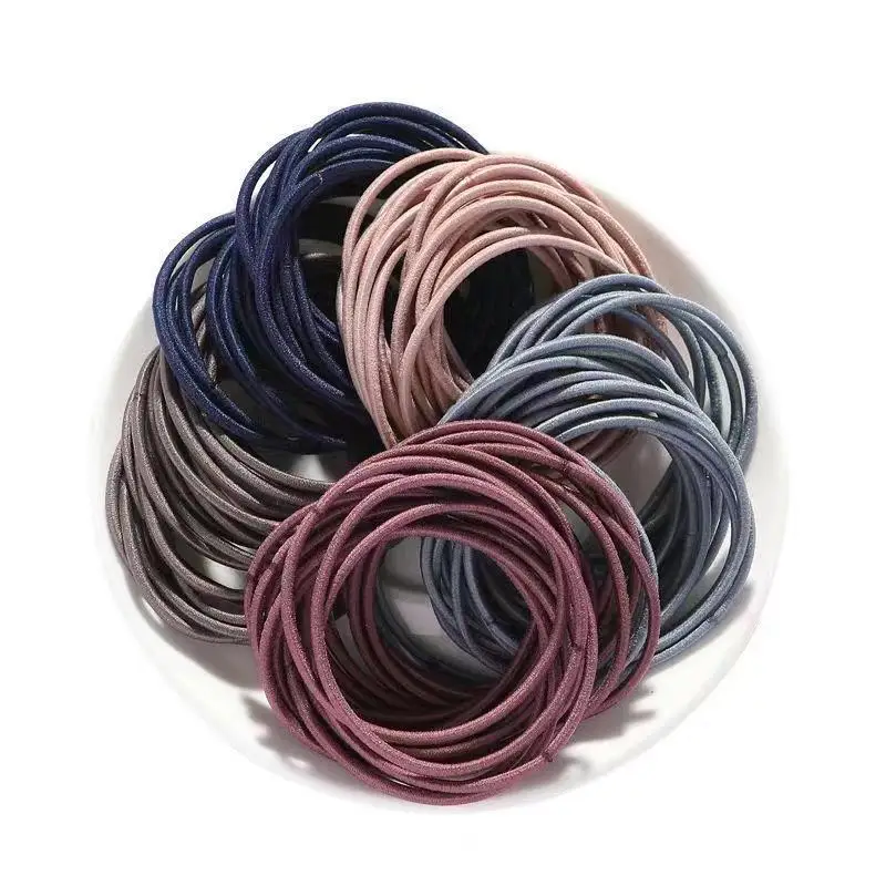100 teile/beutel 5 CM Frauen Gummibänder Scrunchies Elastische Haarbänder Mädchen Stirnband Pferdeschwanz Holde Krawatten Gummi für Haar Zubehör Image