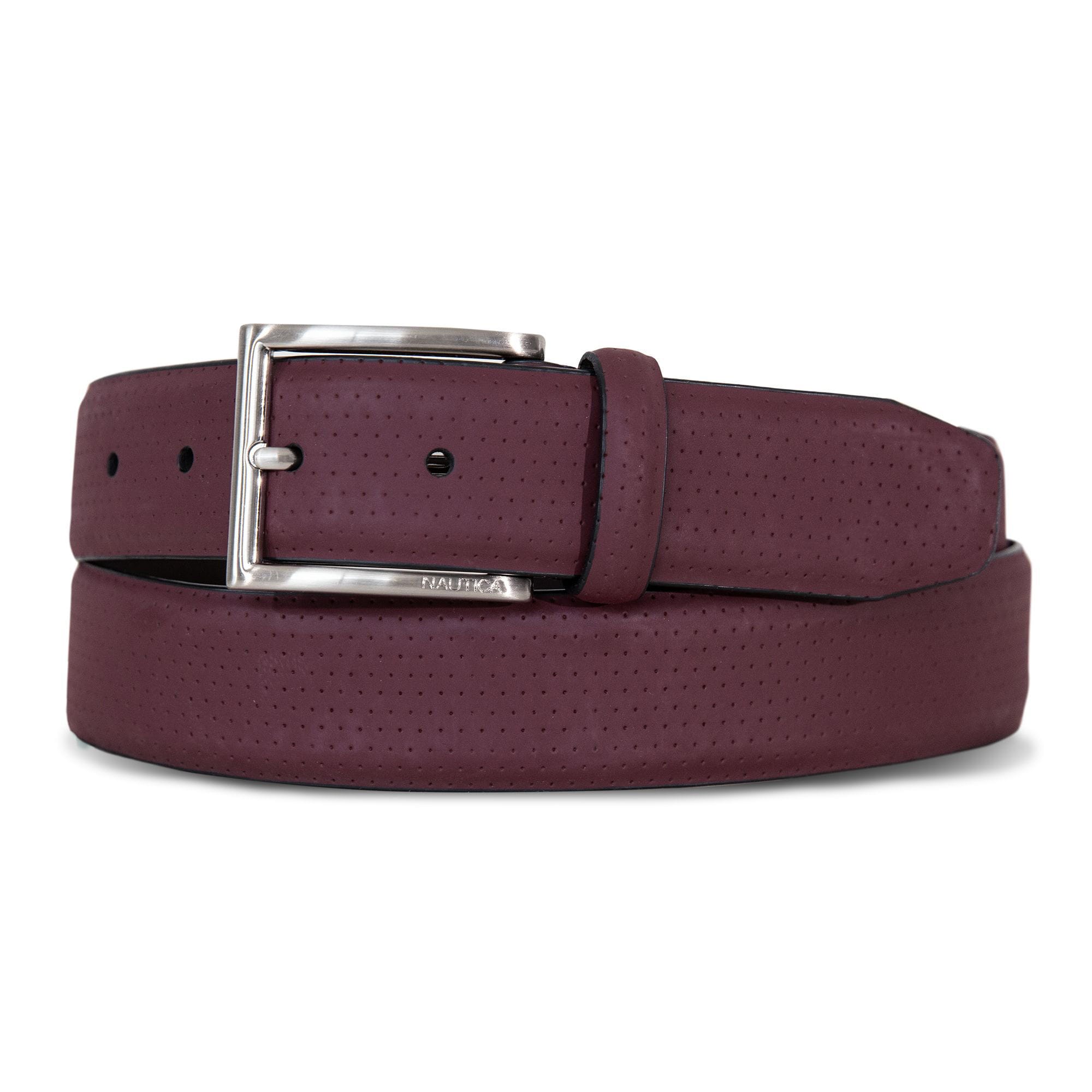 Nautica Men's Perforated Leather Belt 605 (Pink Shrimp), 34W