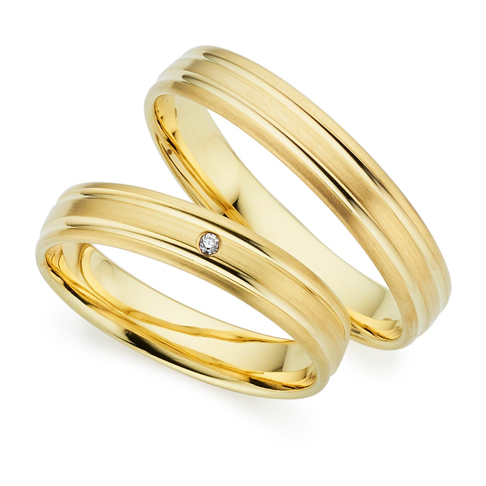 Trauring PHÖNIX "Schmuck, Partnerring, Ehering, Verlobungsring, Freundschaftsring" Gr. 58, gelbgoldfarben, Fingerringe, 58, ohne Brillant, Silber 925 (Sterlingsilber), 4mm, Made in Germany - wahlweise mit oder ohne Brillant Image