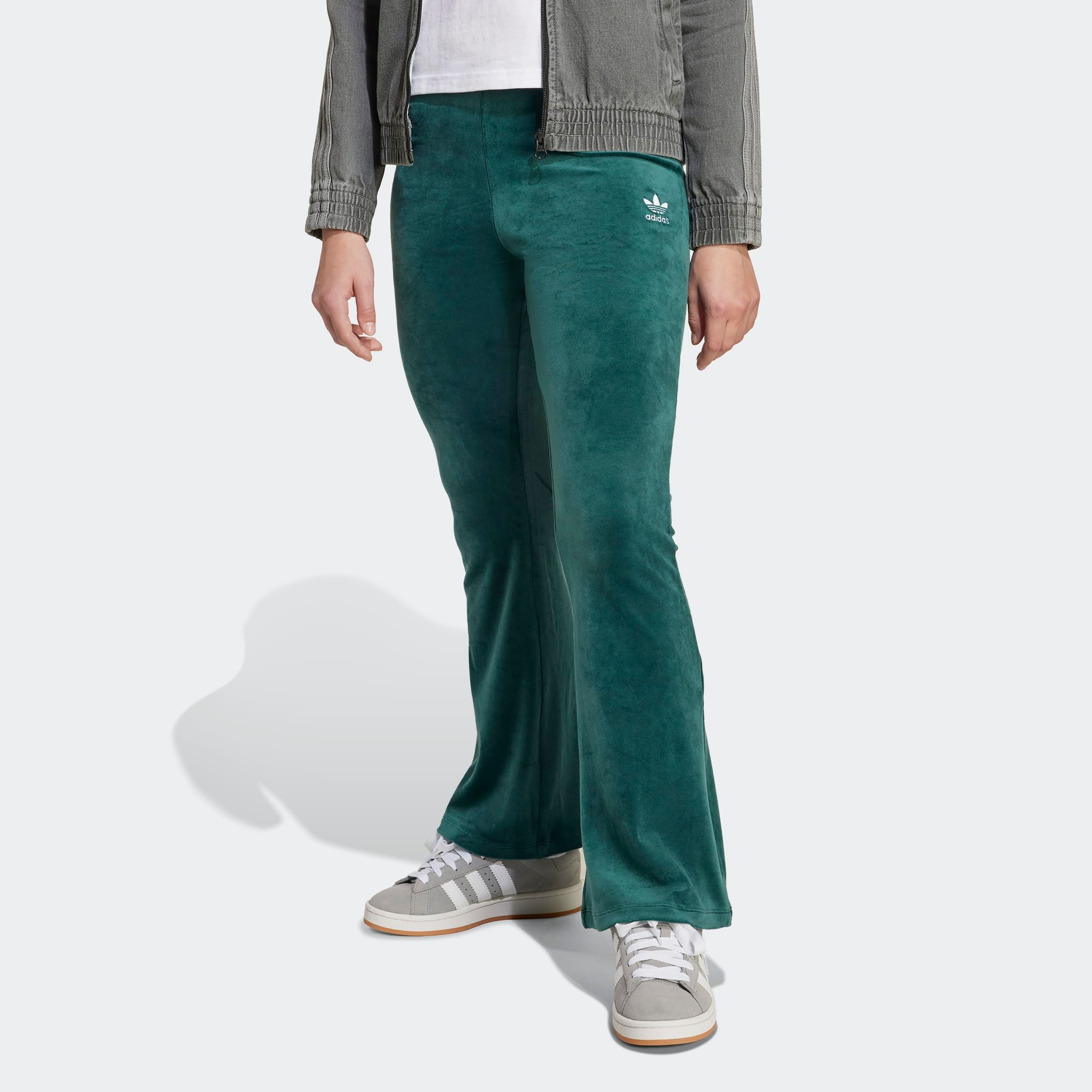 Sporthose ADIDAS ORIGINALS "VELOUR PANTS", Kinder, Gr. 146, N-Gr, aurora ivy, weiß, Obermaterial: 94% Polyester, 6% Elasthan, sportlich, Hosen Image