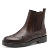 Chelseaboots TAMARIS, Damen, Gr. 39, braun (dunkelbraun), Leder, klassisch, Schuhe, Blockabsatz, Stiefelette, Businessschuh mit eleganter Lyralochung