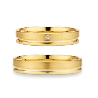 Trauring PHÖNIX "Schmuck, Partnerring, Ehering, Verlobungsring, Freundschaftsring" Gr. 65, gold (gelbgoldfarben), Fingerringe, 65, ohne Brillant, Silber 925 (Sterlingsilber), 4mm, Made in Germany - wahlweise mit oder ohne Brillant Image