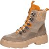 Schnürboots WALDLÄUFER "H-SAIGA", Damen, Gr. 5,5 (38,5), beige (beige, orange), Nubukleder, Veloursleder, Textil, kontrastfarbene Details, modisch, Schuhe, Winterboots, Plateauboots, Schnürstiefelette, H-Weite (= sehr weit)