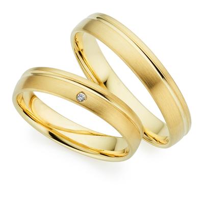 Trauring PHÖNIX "Schmuck, Partnerring, Ehering, Verlobungsring, Freundschaftsring" Gr. 56, gold (gelbgoldfarben), Fingerringe, 56, ohne Brillant, Silber 925 (Sterlingsilber), 5mm, Made in Germany - wahlweise mit oder ohne Brillant Image