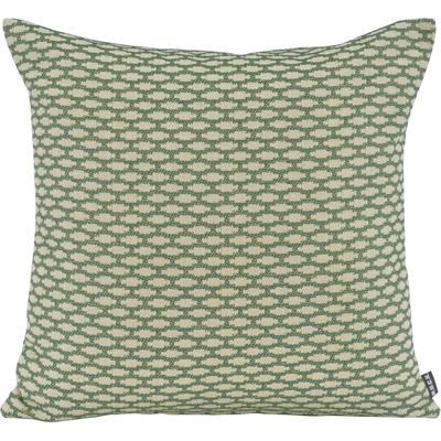 Dekokissen H.O.C.K. "Nalou", grün (grün, beige, gemustert), B:50cm H:10cm L:50cm, Obermaterial: 84% Baumwolle, 16% Polyester. Füllung: 100% Polyester, Dekokissen_Sitzkissen_Kissenhüllen, Sofakissen inkl. Füllung, 50x50cm, Dekokissen, gemustert Image
