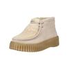 Schnürstiefelette CLARKS "Clarks Stiefelette Leder", Damen, Gr. 39, beige (sand), Leder, casual, Schuhe