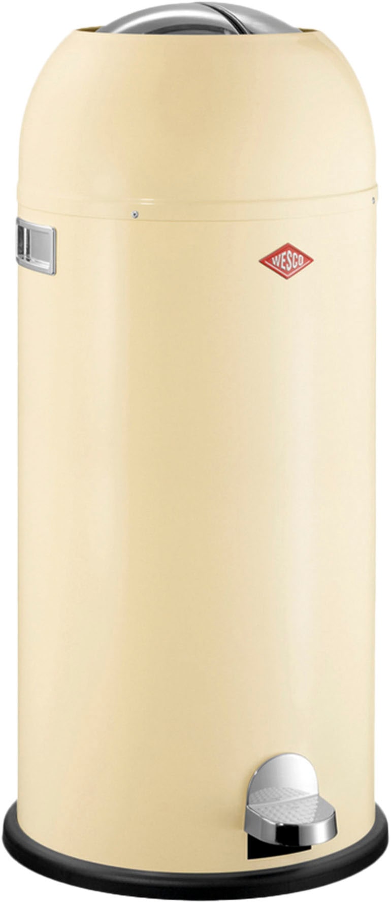 Mülleimer WESCO "Kickmaster Maxi", braun (mandel), B:37,5cm H:83cm T:37,5cm, Stahlblech, Mülleimer, Abfallsammler mit Dämpfer, 40 Liter