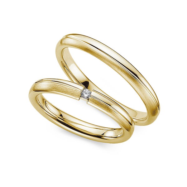 Trauring PHÖNIX "Schmuck, Geschenk, Partnerring, Ehering, Goldring" Gr. 57, gelbgoldfarben, weiß, Fingerringe, 57, 0,03 SI = kleine Einschlüsse mit Brillant, Diamanten Gelbgold 333, 3mm, Diamanten, Gelbgold 333, Made in Germany - wahlweise mit oder... Image
