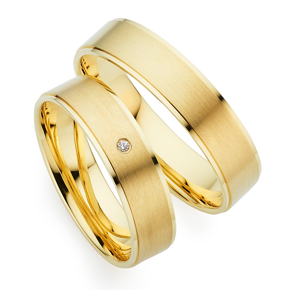 Trauring PHÖNIX "Schmuck, Partnerring, Ehering, Verlobungsring, Freundschaftsring" Gr. 71, gelbgoldfarben, Fingerringe, 71, ohne Brillant, Silber 925 (Sterlingsilber), 5mm, Made in Germany - wahlweise mit oder ohne Brillant Image