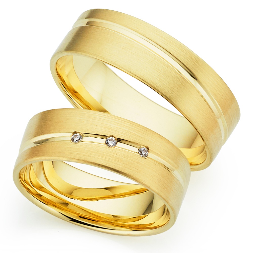 Trauring PHÖNIX "Schmuck, Partnerring, Ehering, Verlobungsring, Freundschaftsring" Gr. 57, gelbgoldfarben, Fingerringe, 57, 0,03 SI = kleine Einschlüsse mit Brillanten, Silber 925 (Sterlingsilber), 6,5mm, Made in Germany - wahlweise mit oder ohne... Image