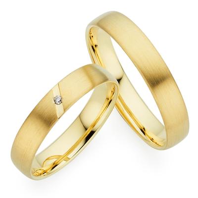 Trauring PHÖNIX "Schmuck, Partnerring, Ehering, Verlobungsring, Freundschaftsring" Gr. 54, gold (gelbgoldfarben), Fingerringe, 54, ohne Brillant, Silber 925 (Sterlingsilber), 4mm, Made in Germany - wahlweise mit oder ohne Brillant Image