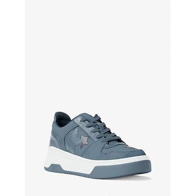 Lexi Embellished Mixed-Media Sneaker - Blue - Michael Kors Sneakers