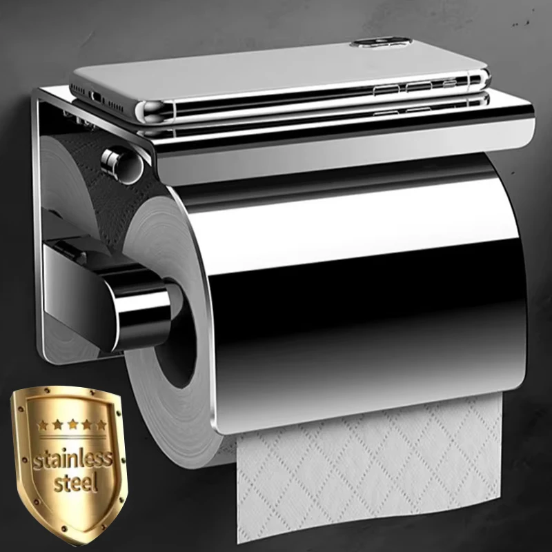Porte-papier hygiénique en acier inoxydable 304, boîte en rouleau de papier étanche, support de boîte à mouchoirs, accessoires de quincaillerie de salle de bains