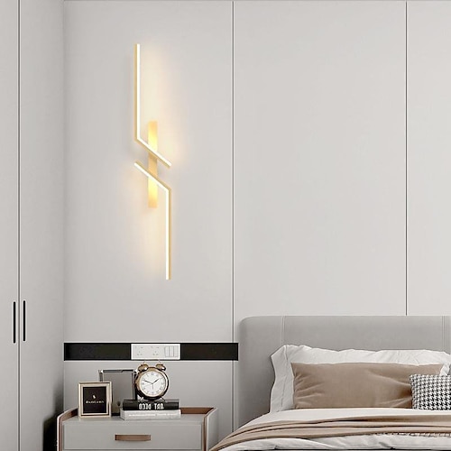 Lampada da parete a led nera moderna lampada da parete lineare in metallo lampada da parete per interni a led applique da parete design a lunga striscia lampada da parete per interni per soggiorno