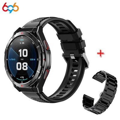 X28 Smart Watch 1.43 inch Smartwatch Fitness Running Watch Bluetooth Pedometer Call Reminder Activity Tracker Compatible with Android iOS Women Men GPS Long Standby Waterproof IP68 22mm Watch Case