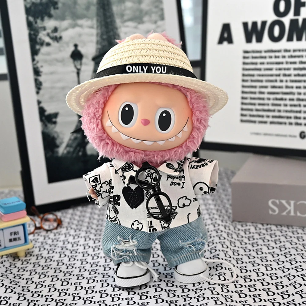 For 17cm LABUBU Doll Fashion Spirit Junior Limited Cool Costume Clothing Doll Dress Replacement Clothing Accessories