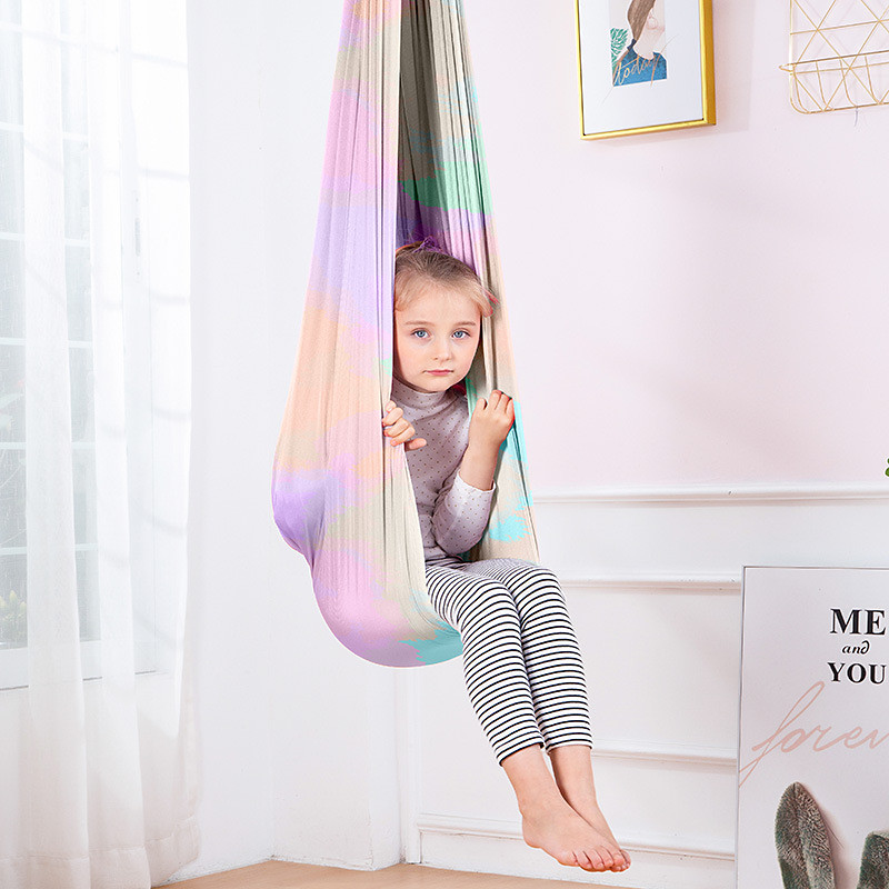Indoor Therapy Swing for Kids Child and Teens Adjustable Aerial Flying Yoga Hammock Has A Calming Effect On Children Needs
