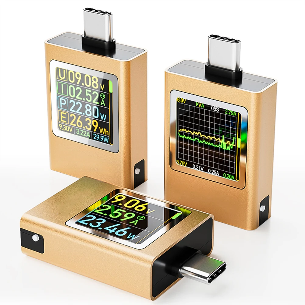 Type-C USB Power Meter Tester Voltage Current Digital Multimeter DC 4.5-50V 0-12A PD 3.1 3.0 QC 2.0 3.0 Fast Charging Protocol