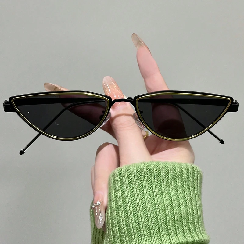 Neue Cat-Eye-Sonnenbrille mit kleinem Rahmen, modische Sonnenbrille, vielseitige Metall-Sonnenbrille 1215 Image