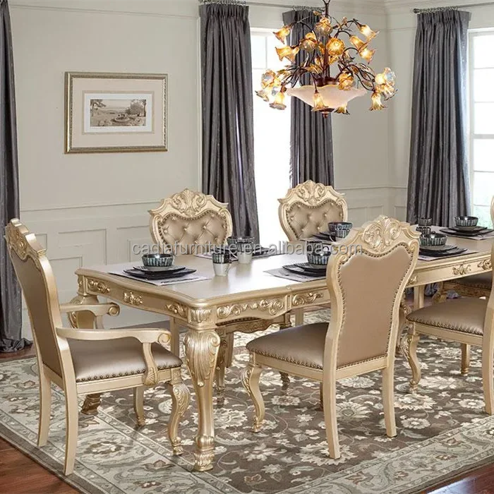 Esszimmer-Set im amerikanischen traditionellen Stil, modernes Design, Esstisch, Esstisch aus Holz mit 6 Stühlen