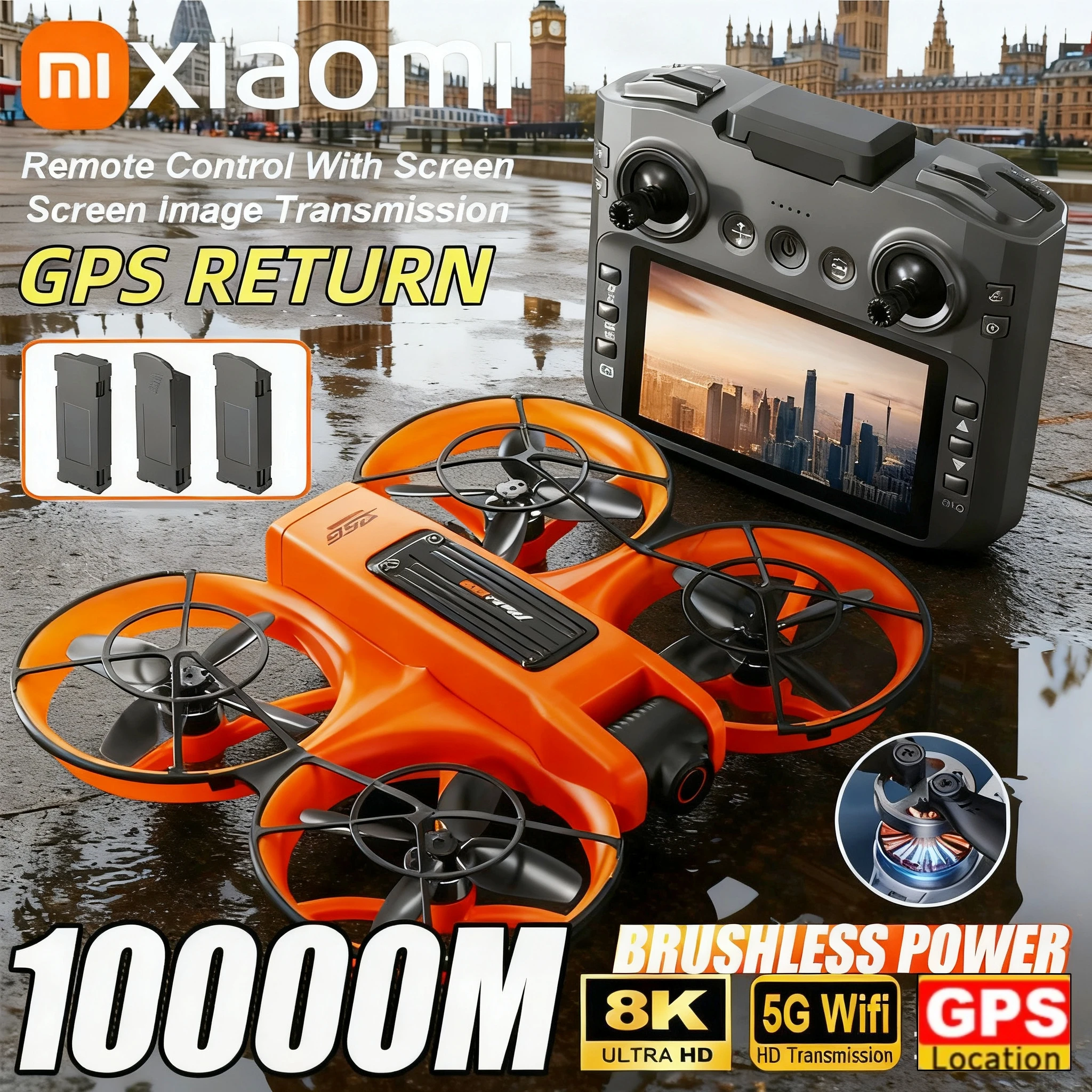 Neue Xiaomi S156 GPS Drone 8K Professionelle HD Weitwinkel Dual Kamera 3 Batterie Bürstenlosen Motor Intelligente Hindernis vermeidung UAV