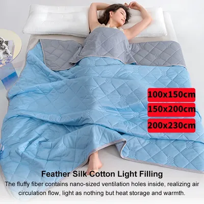 Summer Cool Blanket for Bed Smooth Double Side Cooling Fabric Quilts Silky Breathable Air Condition Comforter Thin Duvet Queen