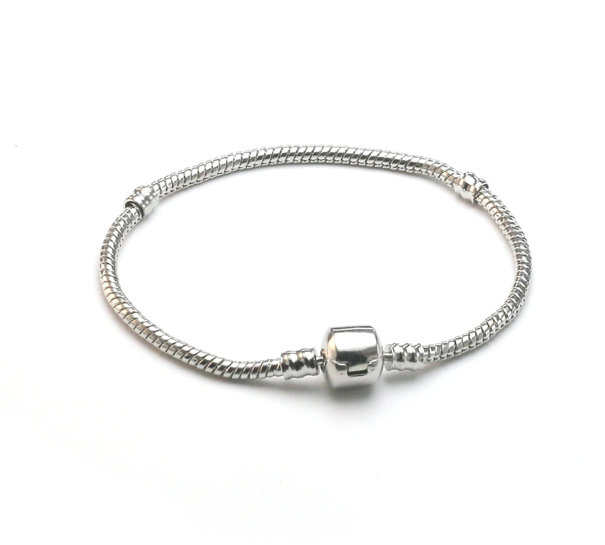 Bracciale a catena a serpente, catena a serpente da 3 mm, perline europee, bracciale Moments, creazione di braccialetti fai da te, forniture per gioie