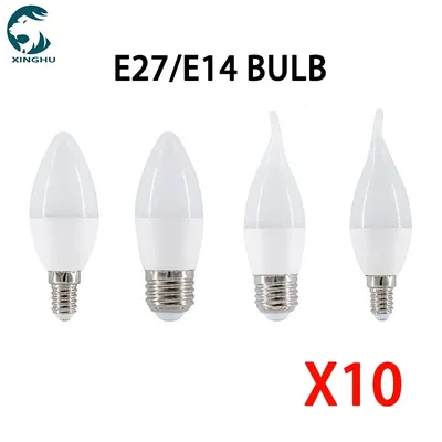 10 stücke 2022 NEUE Led Glühbirne E14 E27 LED Lampe lndoor Licht 3W 6W 9W12W LED Kerze bulb Home Decor Kronleuchter AC220 Lampada