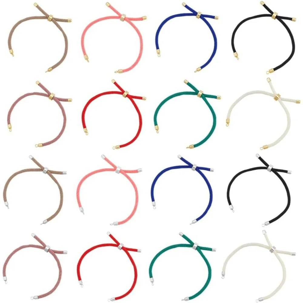 16-teiliges Set zur Herstellung von Nylon-Twist-Cord-Armbändern in 16 Farben: 8,669.06 Zoll Schieberarmbänder mit Messing-Ergebnisse Image