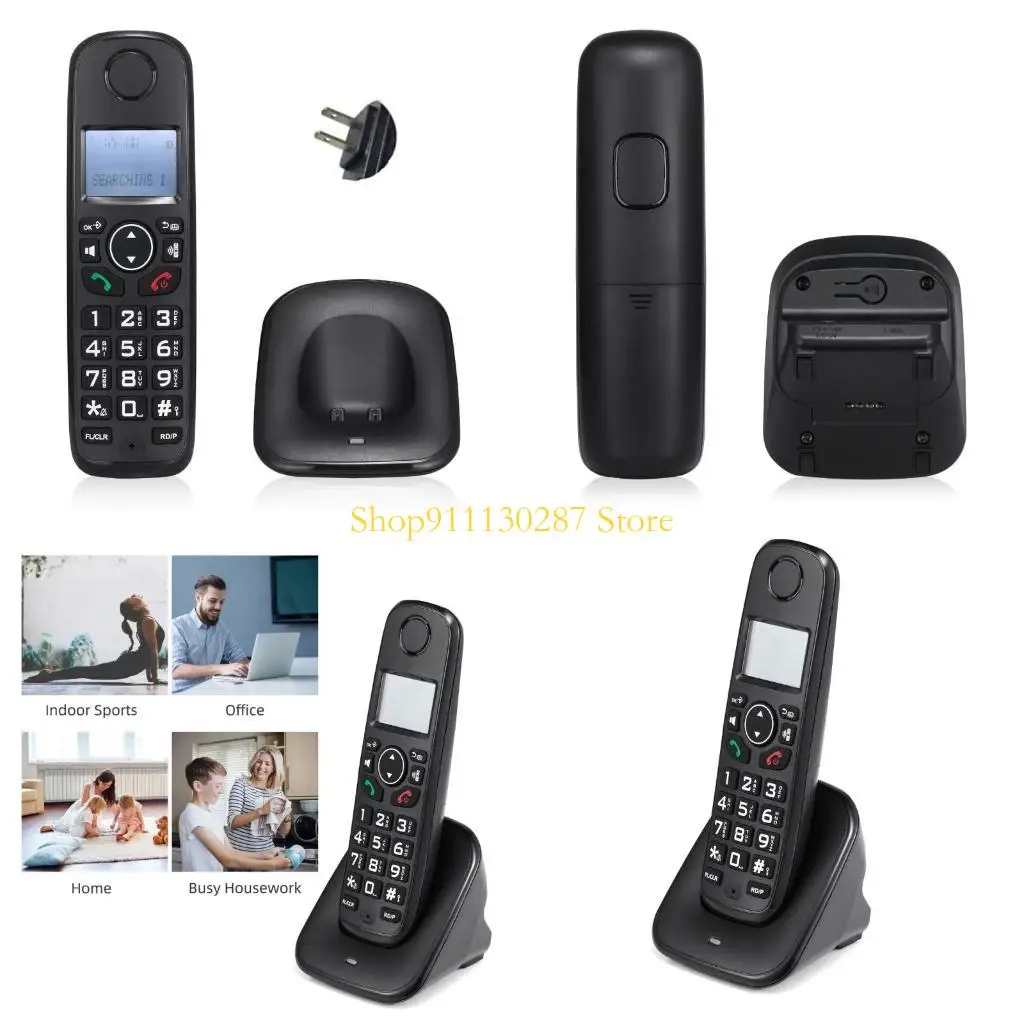 J1HC D1001 festen Festnetzanschluss -drahtlosen Telefon stilvoll mit Multi -Sprachen Anrufer Display -Backbeleuchtung und