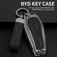 Custodia protettiva per chiave auto in metallo e pelle per BYD Han EV Tang DM Qin plus song Pro Max yuan delfino E2 Atto 3 accessori