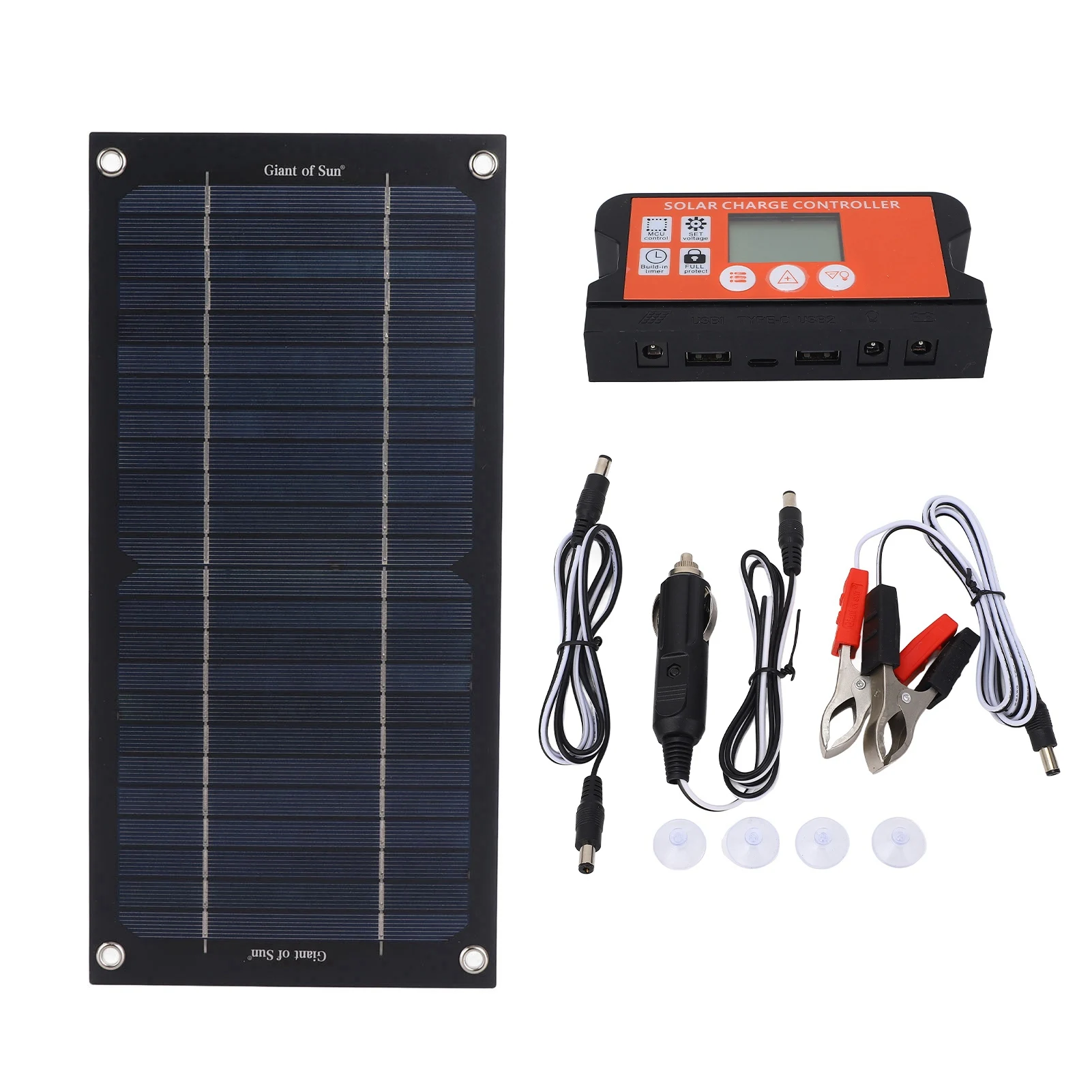 Kit pannello solare portatile da 600 W Kit pannello solare in silicio monocristallino 100A Regolatore di carica Kit pannello solare Strumenti di ricarica per nave per auto