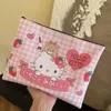 Sanrio Hello Kitty Kosmetiktasche, Handtasche, niedliche Cartoon-Kitty-Katze, große Waschbeutel, Lippenstift, Kosmetik-Aufbewahrungsbeutel