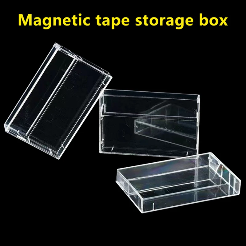 1Pc Tragbare Staubdicht Box Leere Kassette Band Transparent Kunststoff Lagerung Box Audio Magnetische Aufnahme Leere Band Fall Image