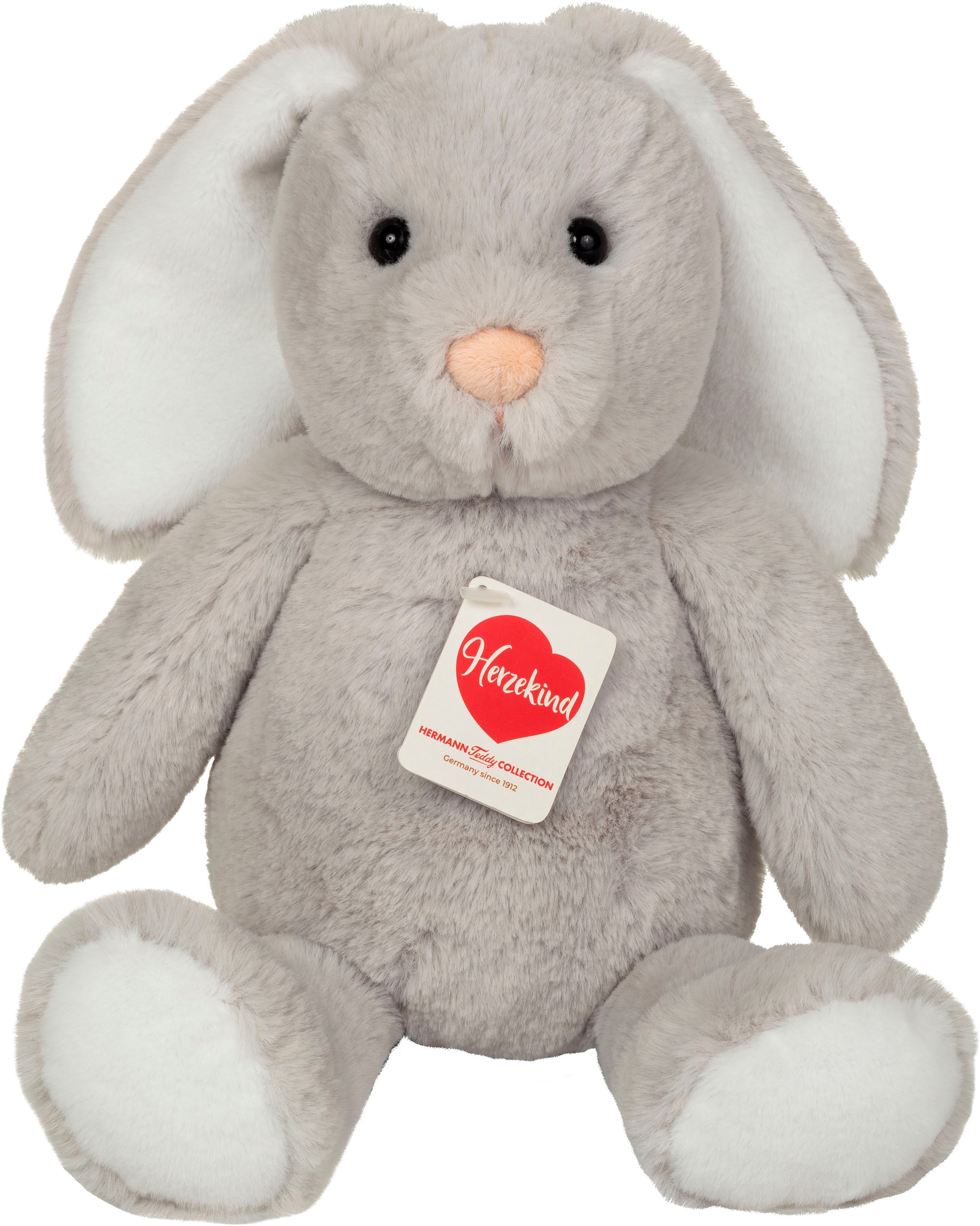 Kuscheltier TEDDY HERMANN "Herzekind, Häschen Abby grau 32 cm", grau, Plüschfiguren, KinderB:15cm H:8cm L:32cm, B:15cm H:8cm L:32cm Image
