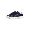 Sneaker TOMMY HILFIGER "TH COURT MIX NUBUCK", Herren, Gr. 44, blau (dunkelblau), Nubukleder, sportlich, Schuhe, Freizeitschuh, Halbschuh, Schnürer mit zwei Logoschriftzügen