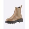Stiefelette HEINE, Damen, Gr. 41, braun (camel), Leder, Glattleder, Rindsleder, modisch, Schuhe
