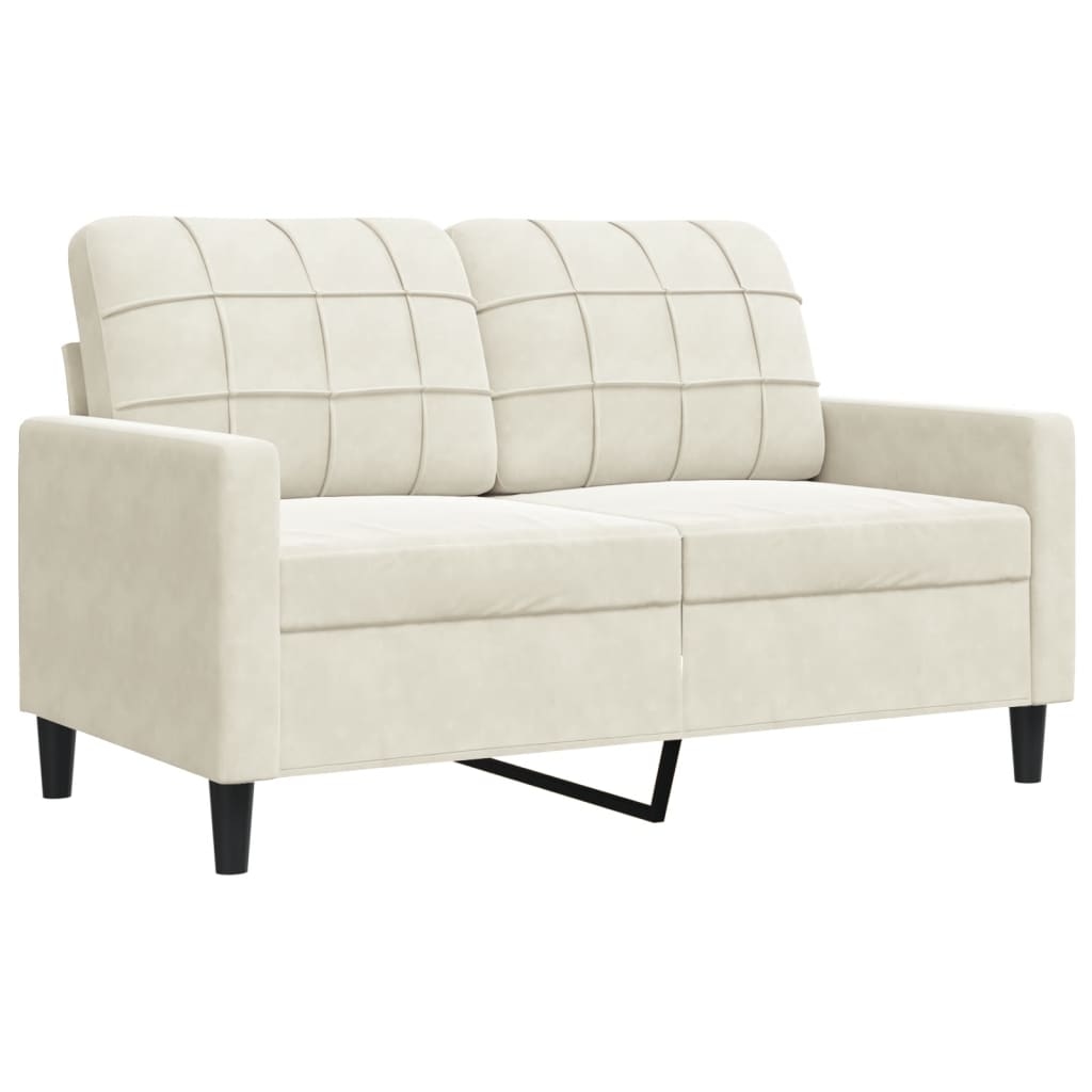 vidaXL 2-Sitzer-Sofa Creme 120 cm Samt Image